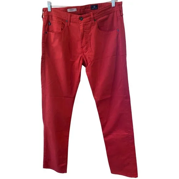AG Adriano Goldschmied Men's Matchbox Slim Straight Leg Pants 34x35 Red - Picture 2 of 12